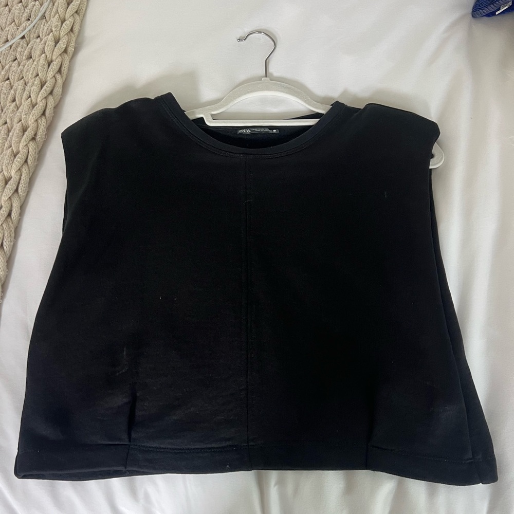 Zara Shoulder Pad Black Top